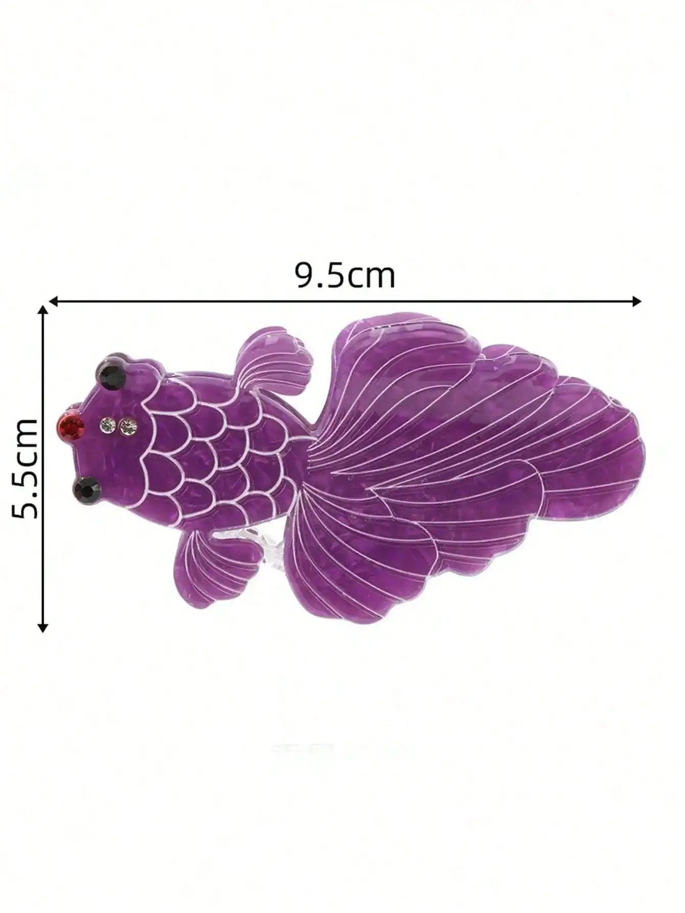 Elegant Butterfly Tail Goldfish Acetate Hair Claw Clip High-quality Qme purple
