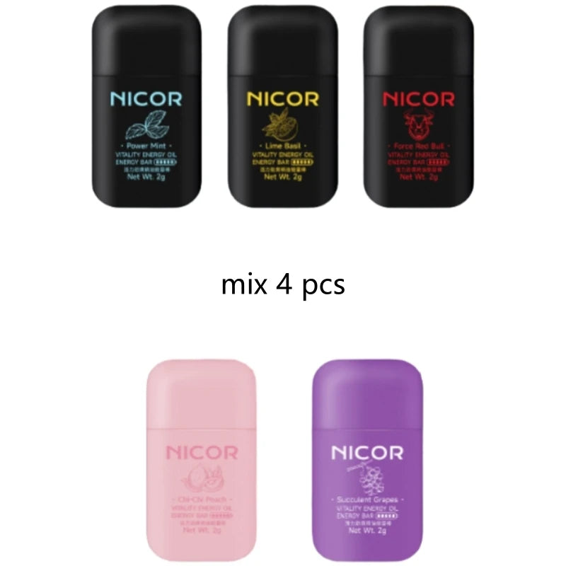 Nasal Inhalation Double-Hole Nasal Pass Feeling Sleepy Essential Balm Vitality Refreshing Essential Oil Energy Bar Nasal Pass Qme mix 4 pcs China Mainland
