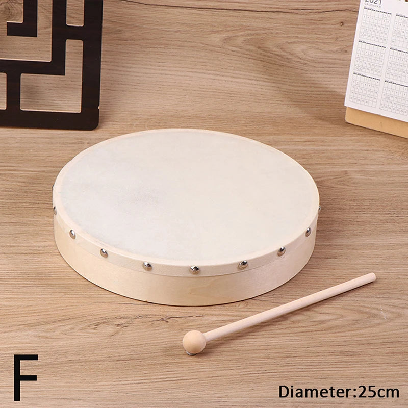 Frame Drums 4 6 7 8 9 Hand Drum Wood Stick Musical Game Kids Qme F