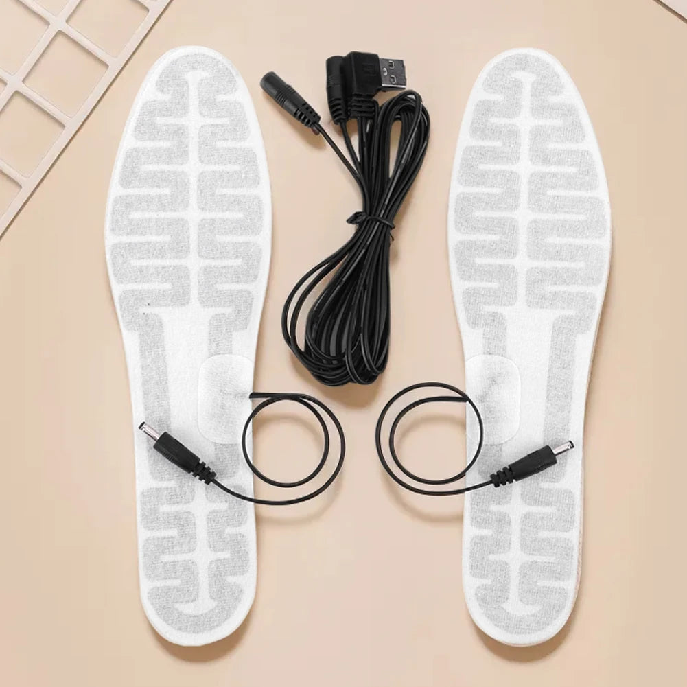 USB Heated Insoles Electric Foot Warming Pad 10W Winter Warm Insoles Winter Outdoor Sports Heating Insole for Men and Women Qme
