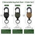 Retractable Steel Wire Key Reel Carabiner Buckle Heavy Duty Spring Key Ring Portable Key Tool For Outdoor Sports Use Qme Mix