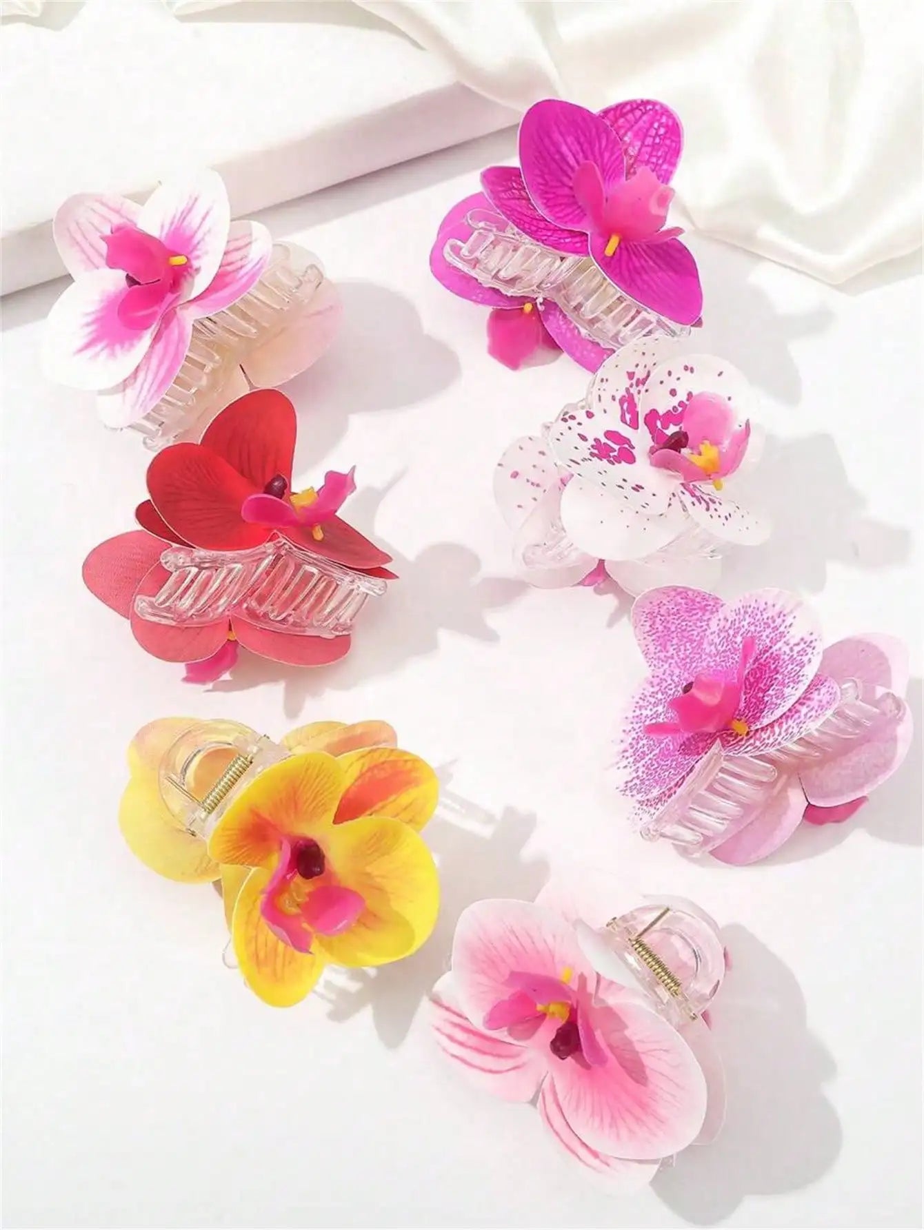 Double-sided Butterfly Orchid Hair Claw Clip Suitable Holiday Travel Qme