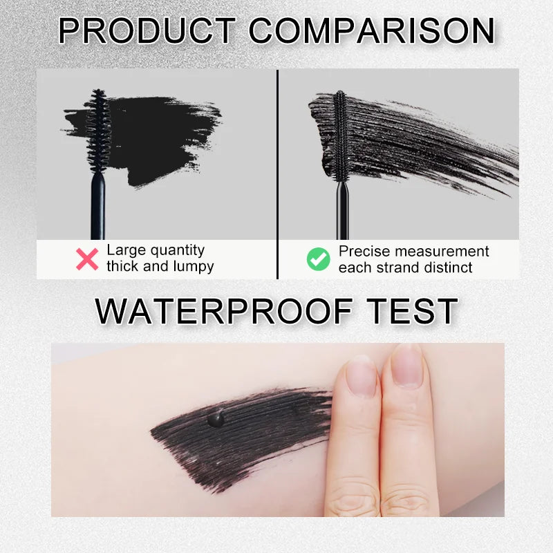 Dual-Head Waterproof Mascara, Thickening And Lengthening Dual Effect, Sweatproof & Grease-Resistant, Quick-Dry, No Clumping Qme