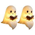 1/2PC LED Ghost Reading Book Lamp Cute Halloween Ghost Night Light Ghost Soft Reading Night Light for Bedroom Study Room Readers Qme 2Pcs large