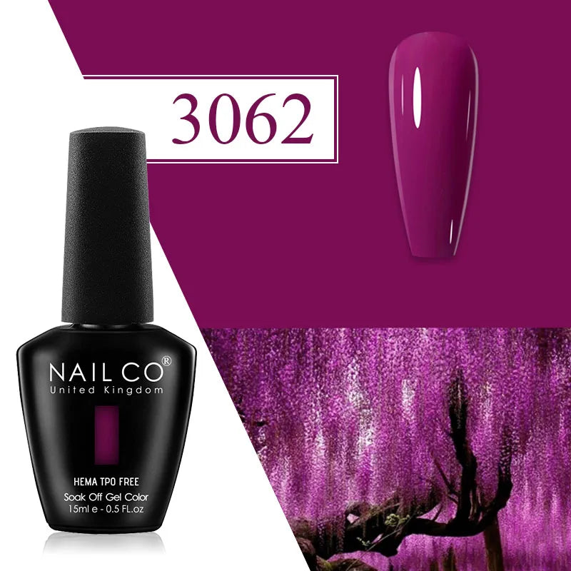 NAILCO Plum Gel Nail Polish Matte Coat Autumn Winter Semi Permanent