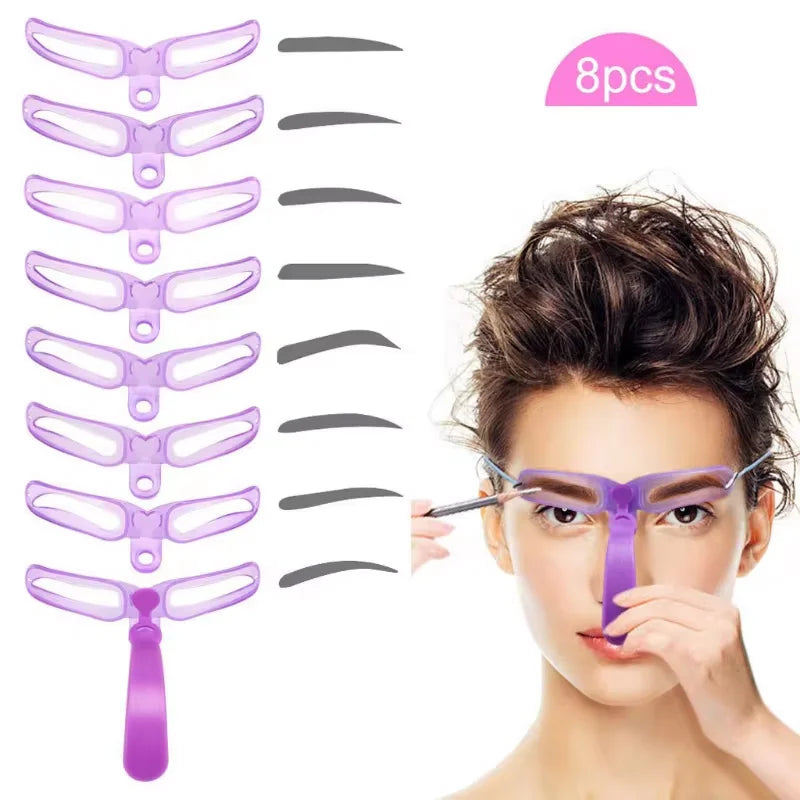 8-Piece Eyebrow Stencil Tool Creating Perfect Eyebrows At Home Qme
