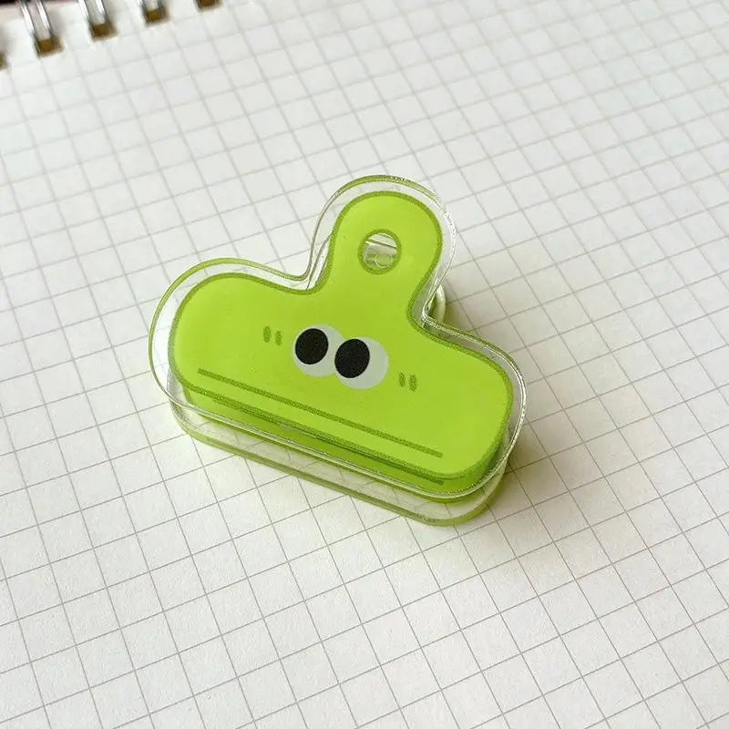 Cartoon Big Eye Binder Clips Cute Vibrant Assorted Colors Bulk School Qme Green