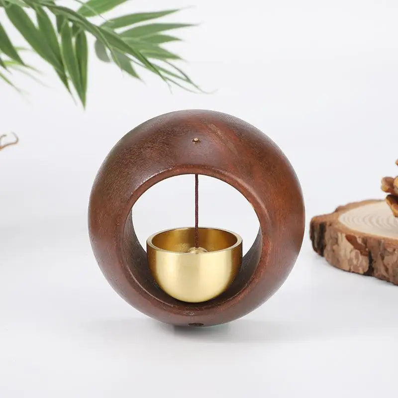 Black Walnut Wood Hanging Doorbell Wind Chimes Decor Wooden Magnetic Qme