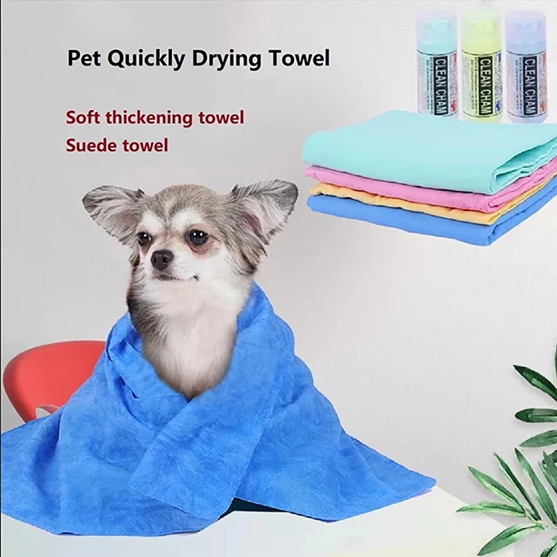 Pet Grooming Towel Soft Dog Suede Fabric Bath Absorbent Qme