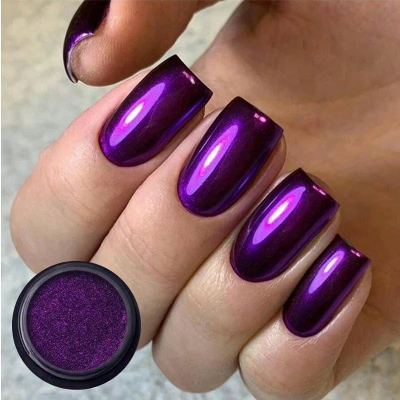 1Boxs Magic Mirror Powder Metal Chrome Nail Gel Polish Art Glitter Qme