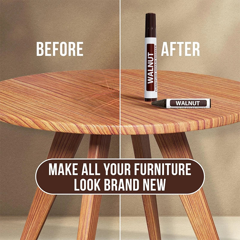 Furniture Markers Touch Up Wood Scratch Stain Repair 8 Felt Tip Wax Qme