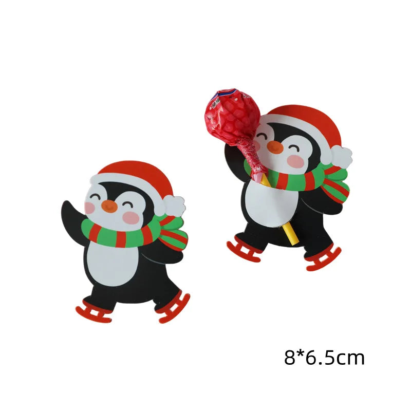 Christmas Lollipop Cards Candy Decor Insert Kindergarten Message Qme B 50pcs M