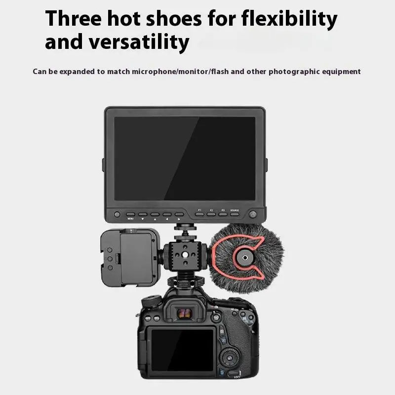 Camera Accessories Three-head Cold Shoe Base Aluminum Alloy Extension Qme