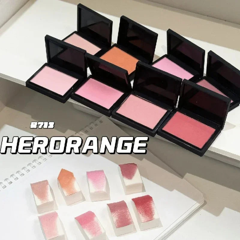 Sweet Orange Blusher Makeup Powder Blush Latte Nude Peach Cheek Color Face Contour Brighten Lasting Rich Color Rouge Cosmetics Qme
