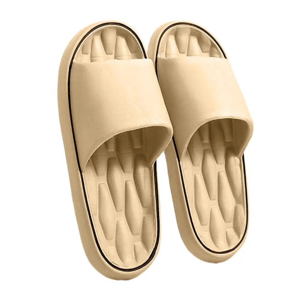 NEW Super Light Soft Slippers Simple Fashion Slides EVA Elastic Shoes Colorful Sneakers In Door Bathroom Flip Flops Qme 42-43 Khaki