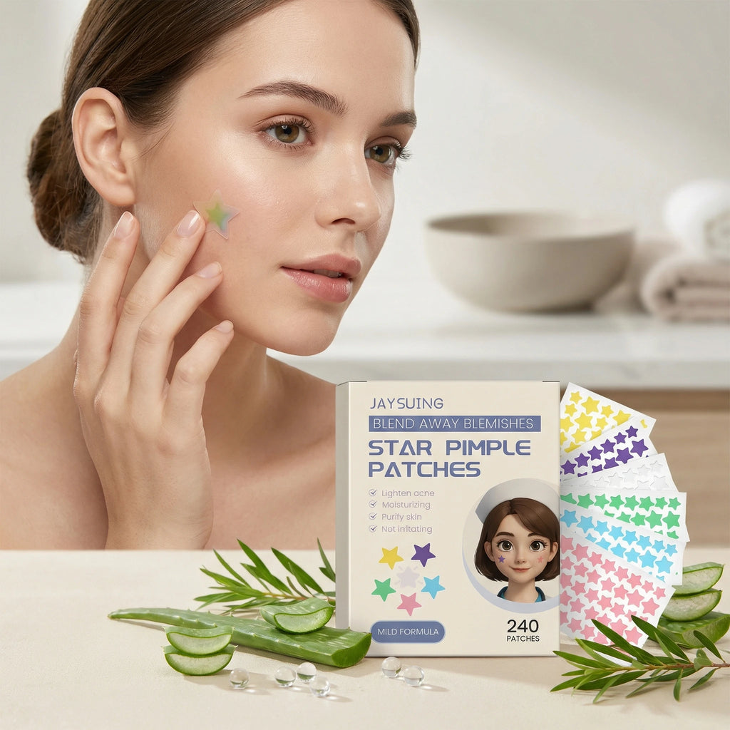 Rainbow Star Acne Patches Pimple Removal Oil Control Absorb Secretions Hydrocolloid Star Shaped Invisible Pimple Stickers 240PCS Qme