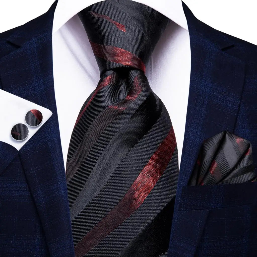 Hi-tie Paisley Wine Red 100 Silk Men's Tie Neckties Ties Men Formal Qme SN-3363