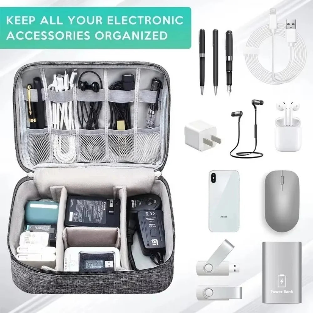 Portable Travel Cable Organizer Case Cable Storage Bag Waterproof Digital Electronic Accessories Organizer for USB Charger Plug Qme