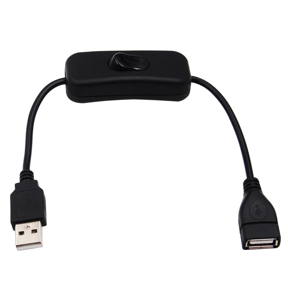 10PCS 28cm USB Cable Extension Cord With Switch ON/OFF Cable Adapter USB Male-to-master Data Cable Power Supply For USB Lamp Fan Qme Black 10PCS
