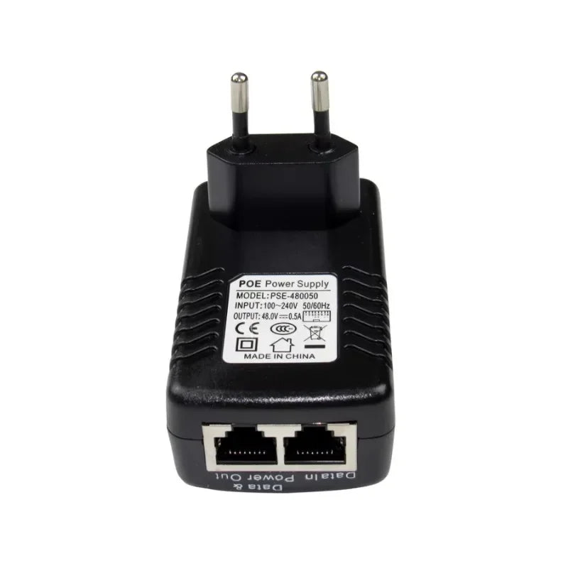DC48V 0.5A CCTV Active PoE Injector Ethernet Power Adapter for IP Camera Power Pin 4/5(+) 7/8 Compatible with IEEE802.3af Qme