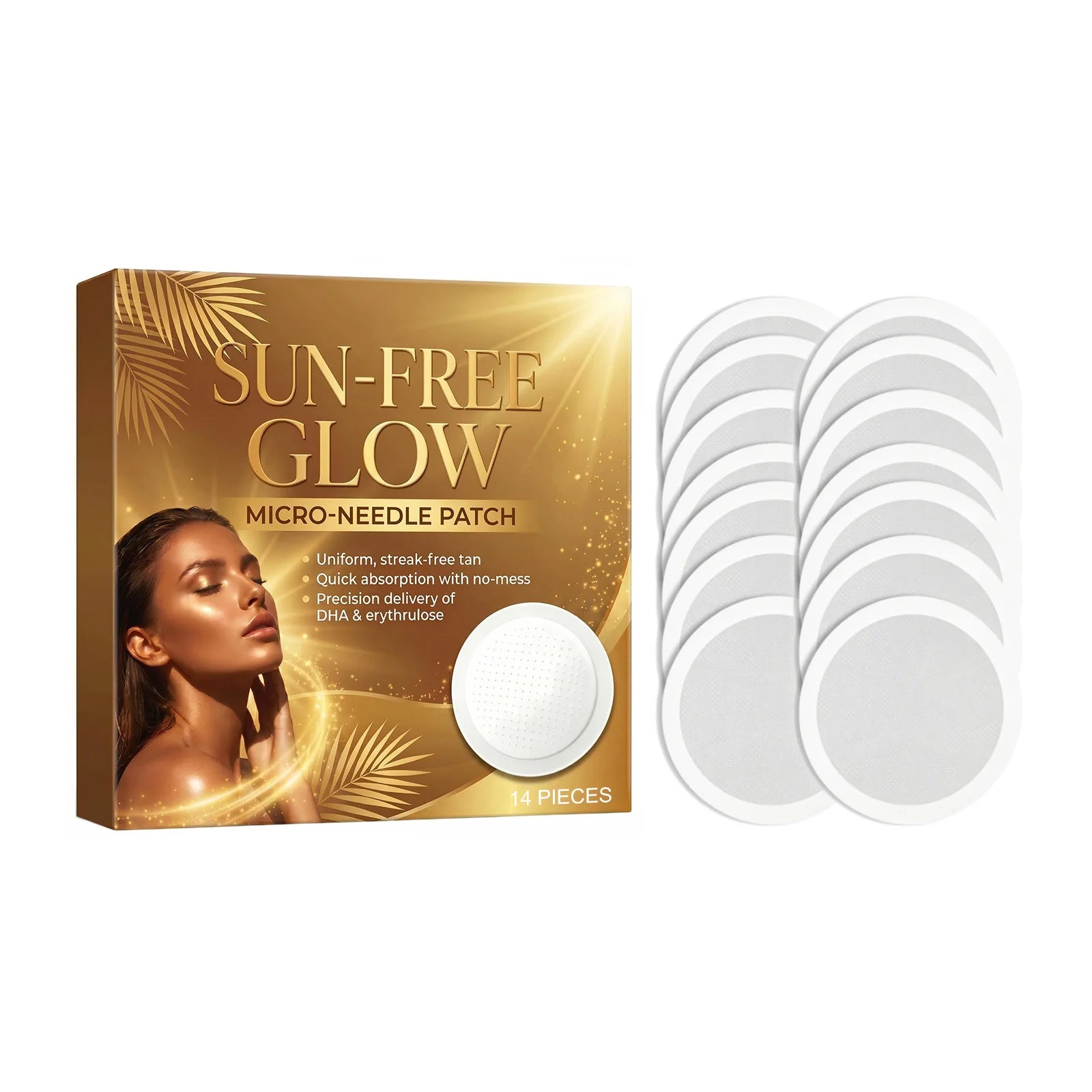 Sun Tanning Care Patches 14 Moisturizing Refreshing Natural Bronze Qme 1 box 14 pieces