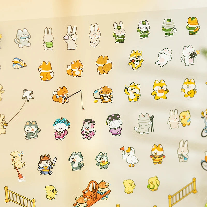 2.6D Scene Miniature Visual Stacking Stickers DIY Cabin Scene Stacking and Pasting Scrapbooking Material Student Stress Kit Qme