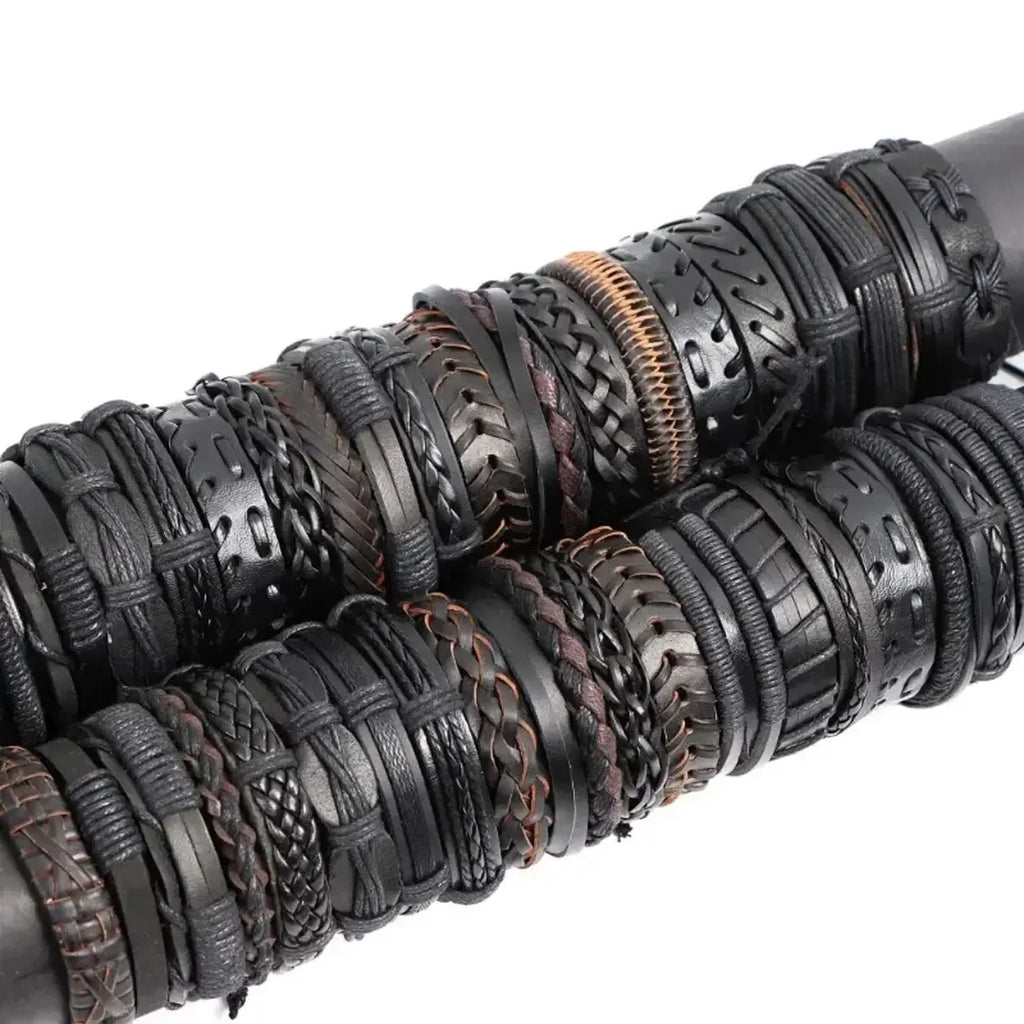 5PCS Random Style Men's Women's Webbing, Rope,Leather Bracelet Classical Festive Women Gift(Including But Not Limited to Pic) Qme Black