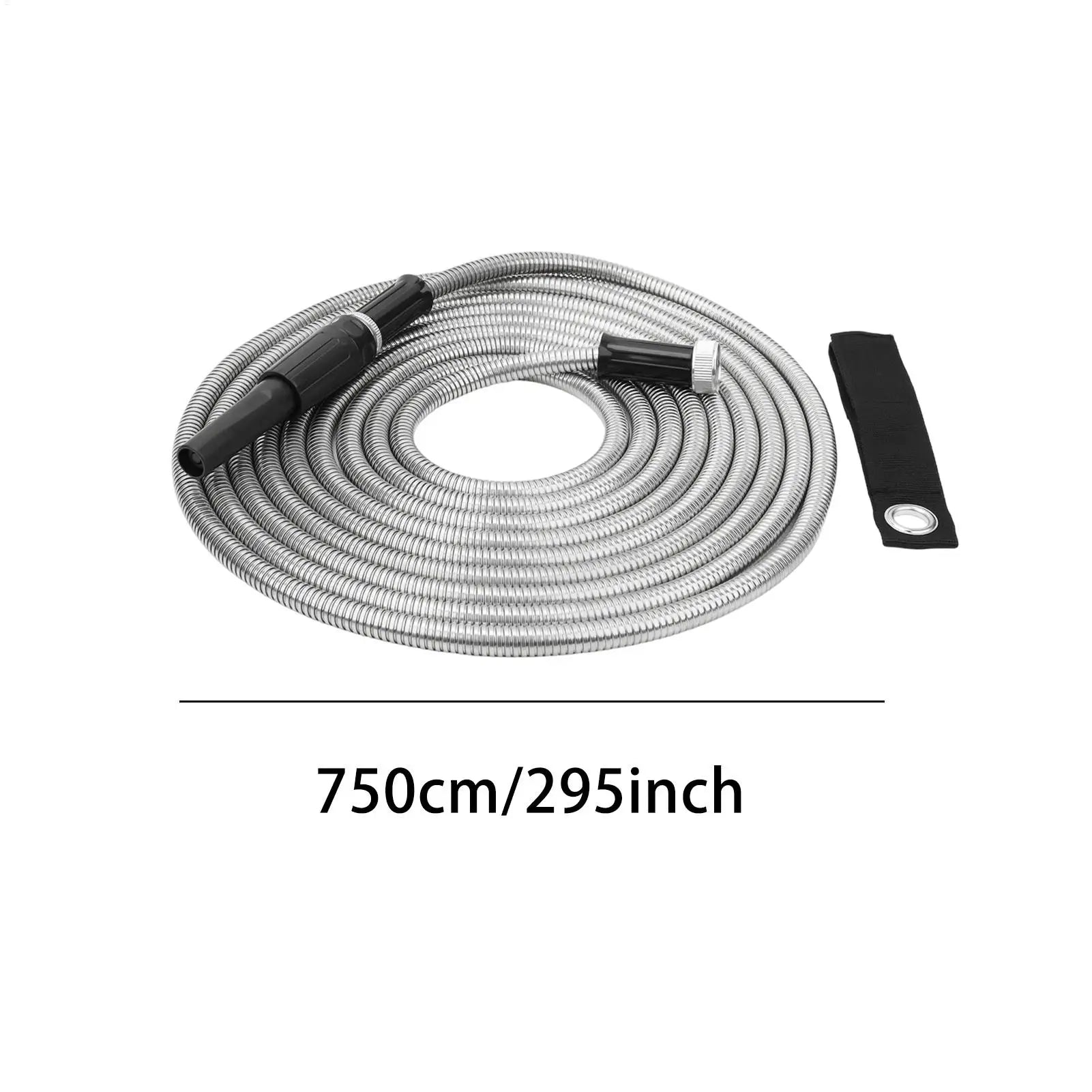 Outdoor Hose Stainless Steel 25FT Pipe Outdoor Washing Hose For Garden Lawn Irrigation Landscape Farm Backyard Qme