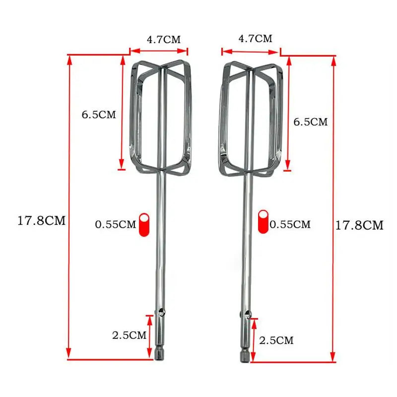 1/2Pcs Hand Mixer Beaters Attachments For Universal Stainless Steel Electric Hand Mixer Whisk Replacement. Qme 2PCS