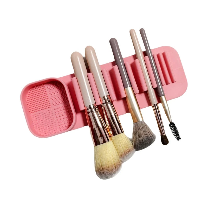 1/2/3/4 Pcs Silicone Makeup Brush Cleaner Tool Wall Mounted Suction Cup Makeup Brush Drying Rack Cleaning Drying Makeup Brush Qme