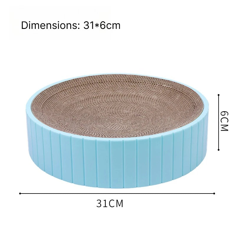 B Corrugated Cat Scratching Post with Catnip Wear-resistant Scratch-resistant Cat Bed Scratcher Sofa Protector Cats Furniture Qme Blue circular