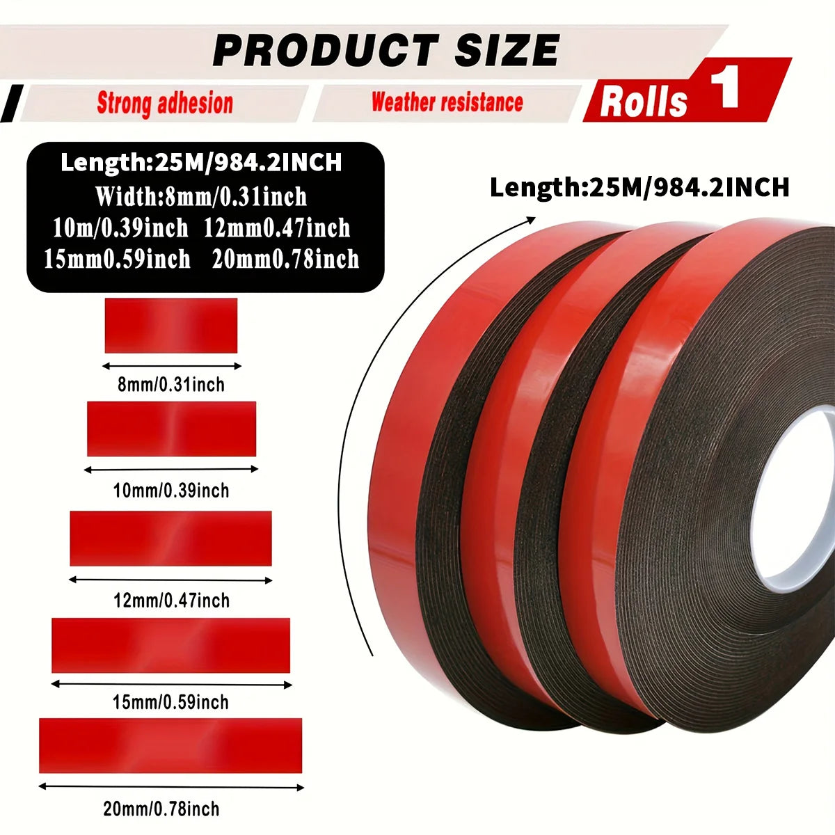 Super Strong Double-Sided Adhesive Foam Tape for Car Mounting And Fixing - Permanent Durable Pad Special Tape Qme