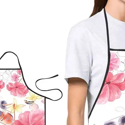 Nail Polish Printing Beauty Kitchen Women Apron Household Cleaning Qme