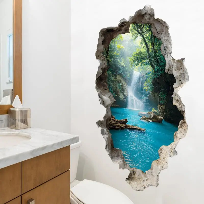 Bedrooms Room Bathroom Home Decoration Stickers Creative Hole Valley Qme