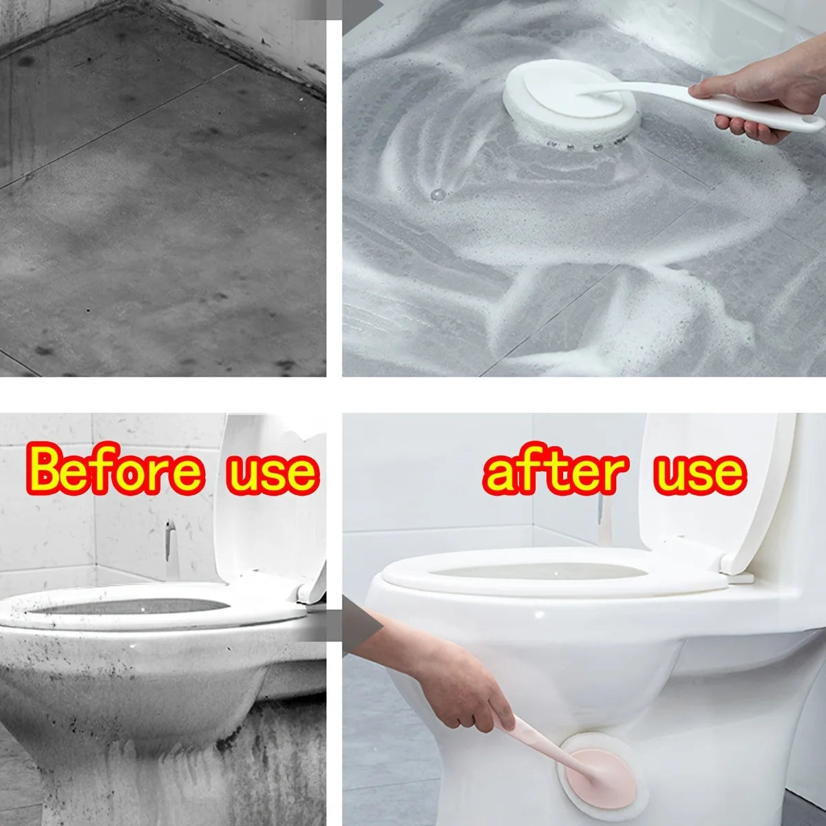 Bath Cleaning Brush, Handheld Toilet Sponge Brush, Floor Tile Cleaning Brush, Bathroom Brush Qme