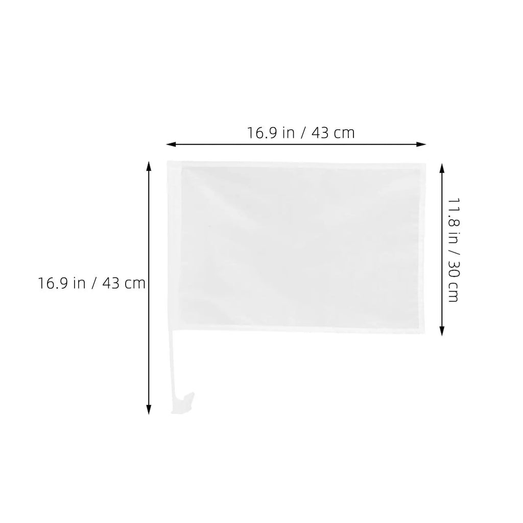 12Pcs Blank Flag Set Handheld Waving Flags for Car Window Use Lightweight Comfort Grip DIY Decoration Fan Sports Event Signal Qme