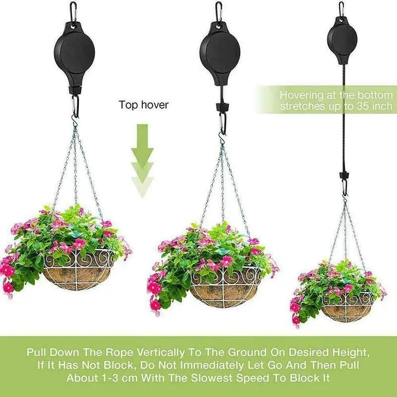 Elevate Your Gardening - Smart Pulley Hanger - Perfect for Tending to Your Hanging Garden Without the Strain Qme