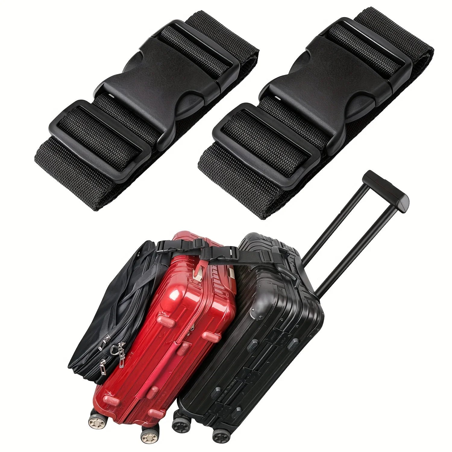 1pc Simple Adjustable Luggage Straps, Suitcase Buckle Strap, Travel Accessories, High-quality Replaceable Luggage Bag Qme