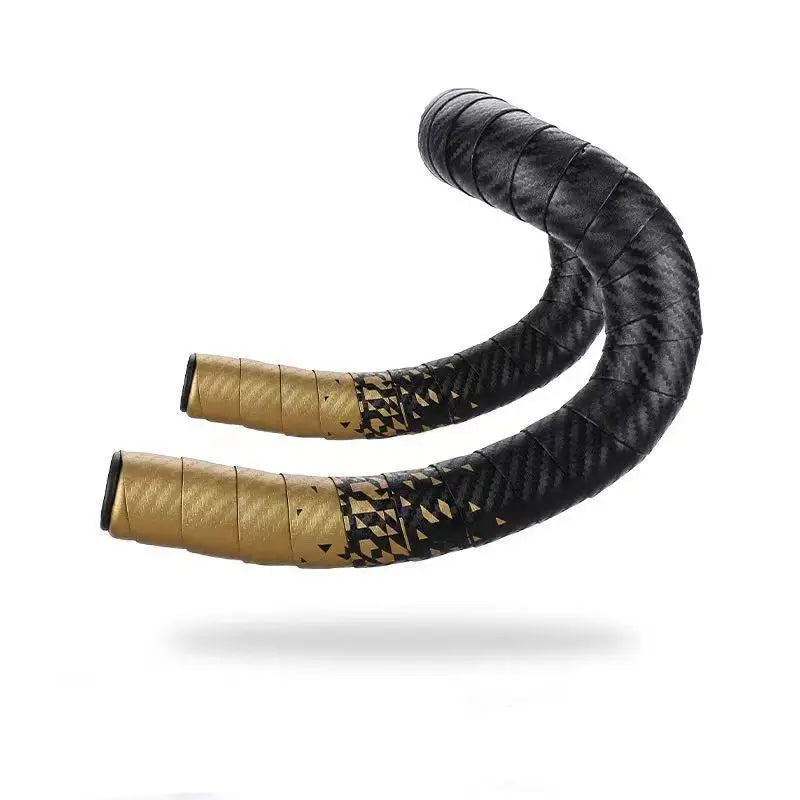 1Pair Anti-vibration Bike Handlebar Tape Non-slip PU EVA Bicycle Qme Gold