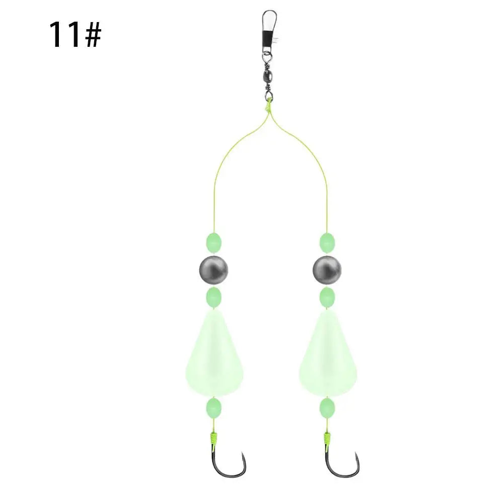 Night Fishing Rig Double Hook Line Reverse Subline Teaser European Qme H