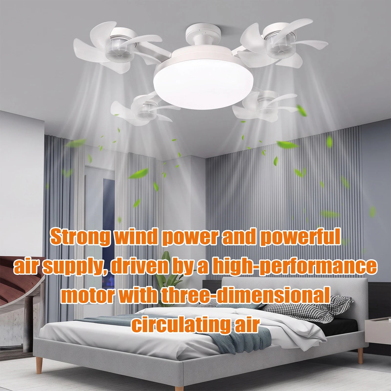Smart E27 Ceiling Fan Light Remote Dimming Silent LED Drone Ceiling Lamp Home Decor Bedroom Dining Living Room Study Fan Lamp ﻿ Qme