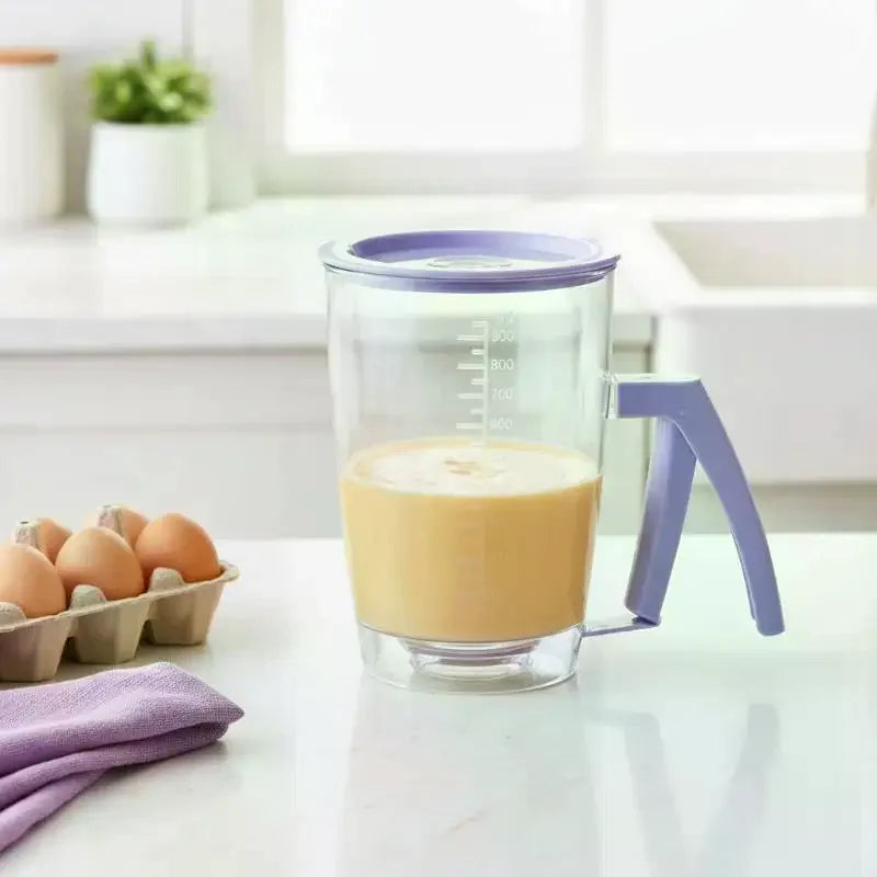 900ml Batter Separator Dispenser With Measuring Label Squeeze Handle For Pancake Cake Waffle Batter Tool Qme