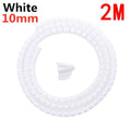 Spiral Cable Wire Wrap Computer Cord Management Winding Tube Flexible Cable Protection Sleeves Office Wire Organizer Cover Tool Qme 10mm white