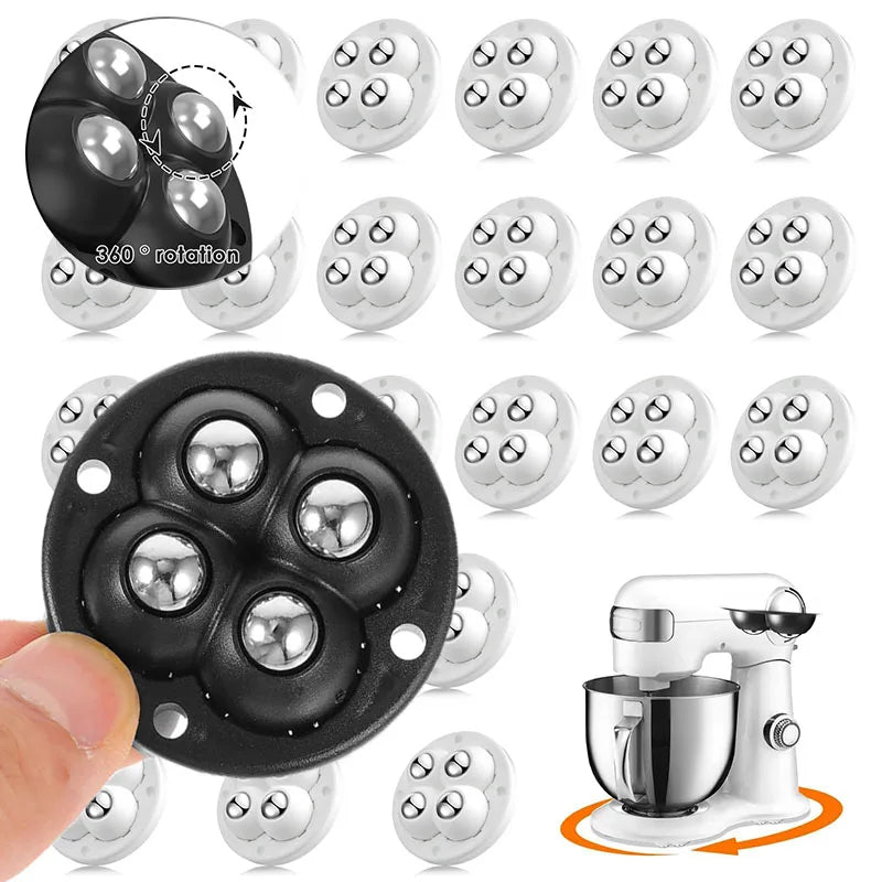 24Pack Self-Adhesive Mini Swivel Casters, 360° Rotatable Universal Wheels, Heavy-Duty Double Ball Bearings for Kitchen Applianc Qme
