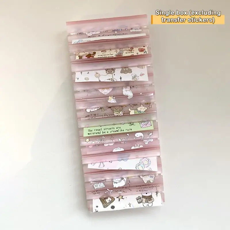 Nail Transfer Paper Organizer Box 10 Grids Sticker Accessories Qme Pink Tran