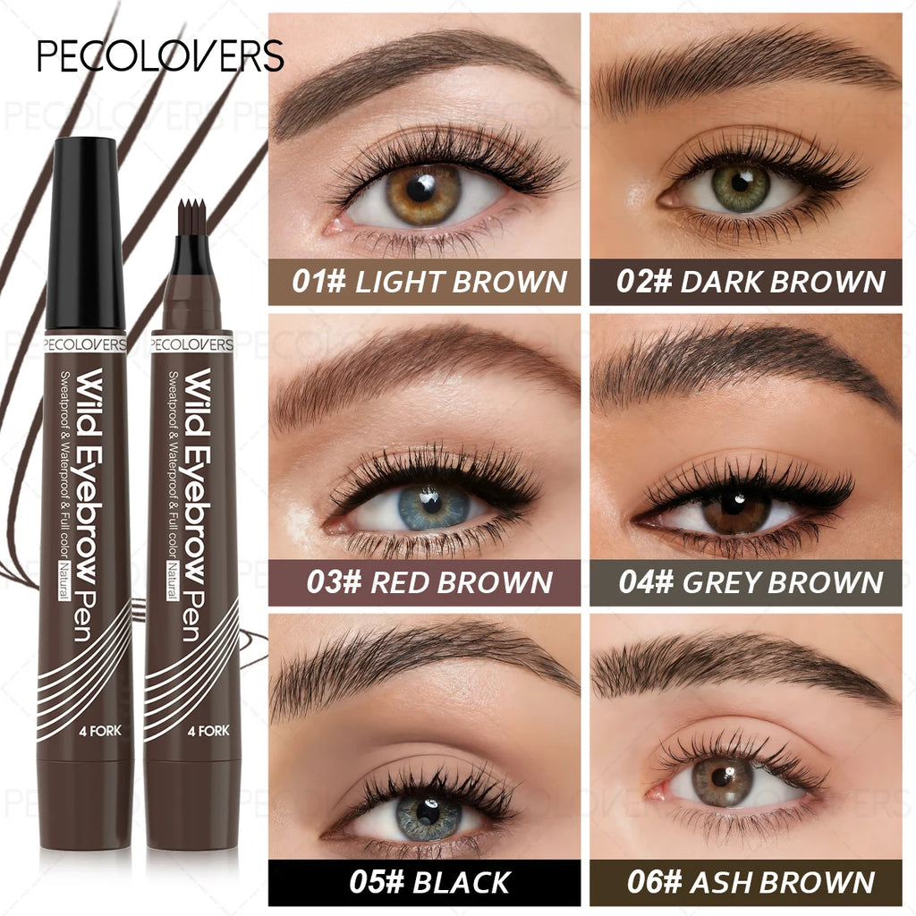 Four-pronged Liquid Eyebrow Pencil Fills Gaps Eyebrows Waterproof Qme