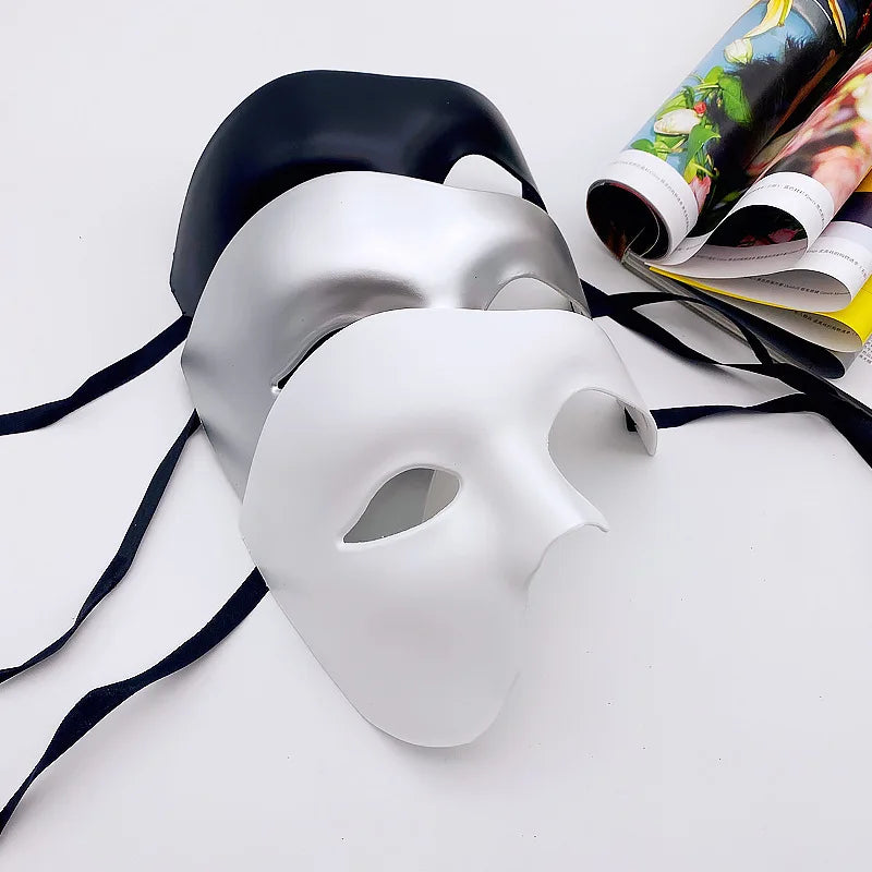 Halloween Masquerade Party Cosplay Steampunk Phantom Plastic Adult Half Face Mask Carnival Festival Bar Opera Stage Costume Prop Qme