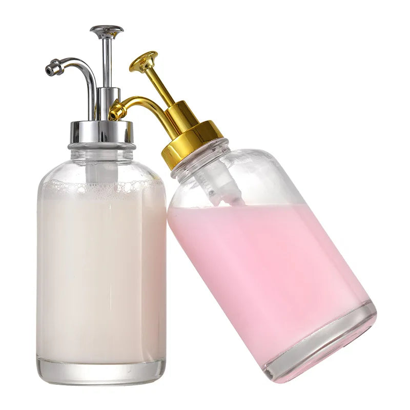 Clear Glass Dispenser Bottle Coffee Syrup Lotion Soap Home Use Qme