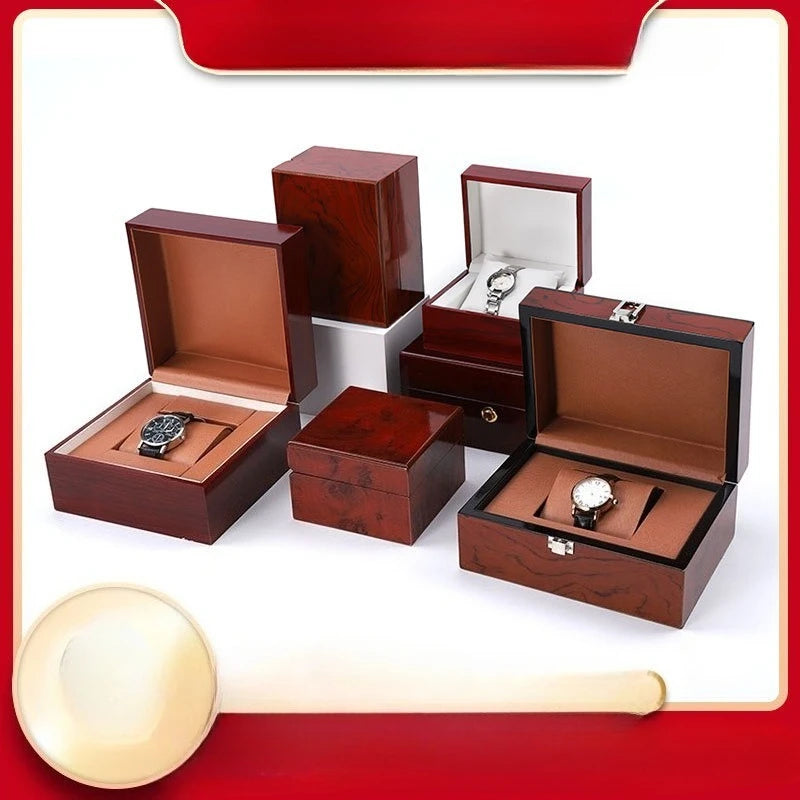 High End Wooden Box Packaging Gift Wooden Box Flip-top Watch Box Jewelry & Watch Packaging Box Solid Wood Watch Storage Box Qme