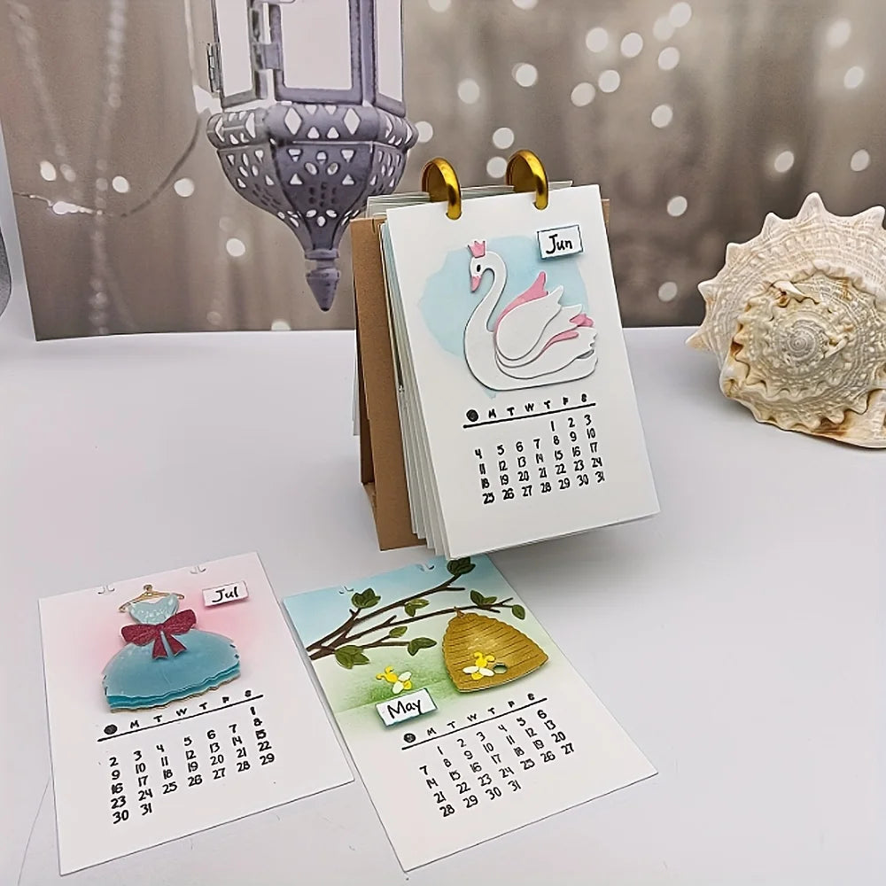 Alinacraft Clear Calendar Stamp Reusable Transparent Stamps Paper Qme